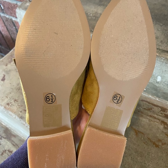 Journee Collection Olive Green Ruffle Suede Pointed Mule Loafers - Picture 6 of 6